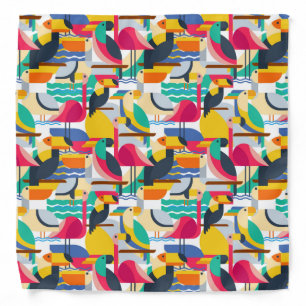 Geometric Tropical Birds Bandana