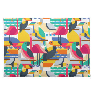 Geometric Tropical Birds Placemat