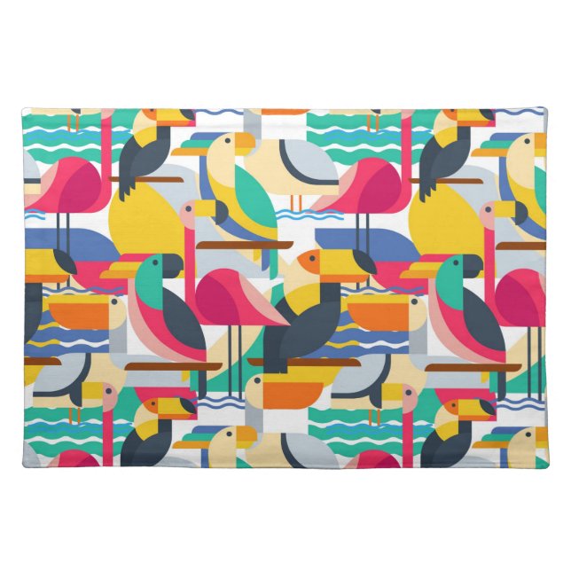 Geometric Tropical Birds Placemat (Front)