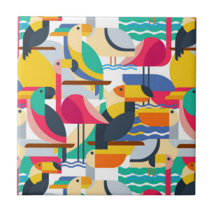 Geometric Tropical Birds Tile