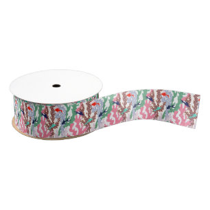 Geometric Tropical Fish Coral Reef Grosgrain Ribbon