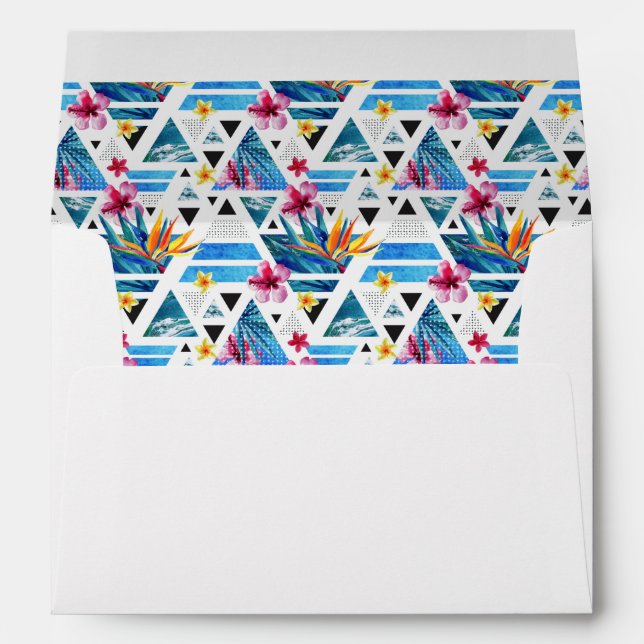 Geometric Tropical Flowers Pattern Envelope (Back (Bottom))