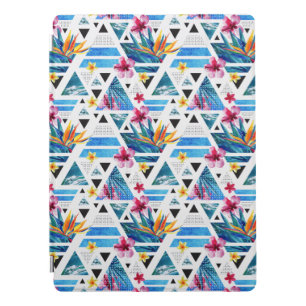 Geometric Tropical Flowers Pattern iPad Pro Cover