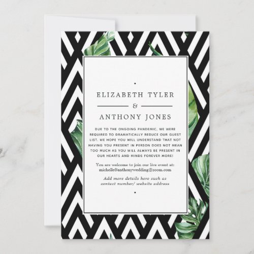 Geometric Tropical Forest Reduced Wedding Guests Announcement