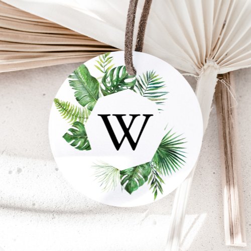 Geometric Tropical Monogram Wedding Envelope Seals