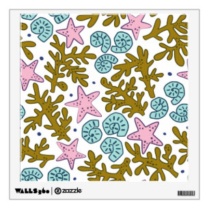 Geometric Tropical Ocean Animal Coral Reef Wall Decal