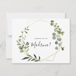 Geometric Tropical Spanish Bridesmaid Proposal Note Card