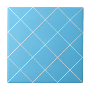 Geometric Turquoise Blue Modern Simple Grid Ceramic Tile