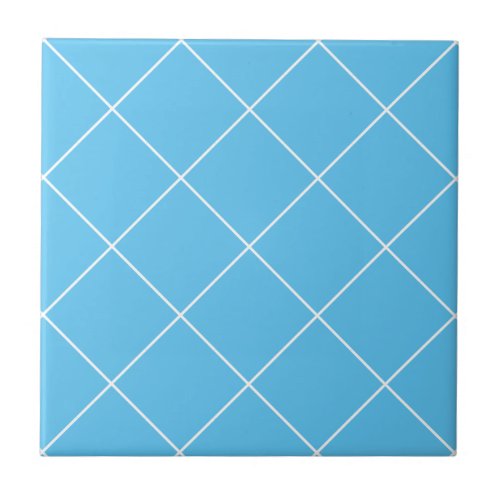 Geometric Turquoise Blue Modern Simple Grid Ceramic Tile