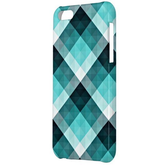 Geometric Turquoise Pattern iPhone Case (Back Left)