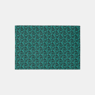 Geometric Turquoise Shapes Pattern Rug