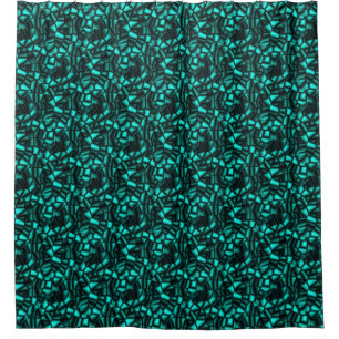 Geometric Turquoise Shapes Pattern Shower Curtain