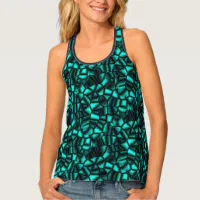 Turquoise sports top with geometric shapes MR15501