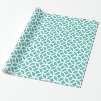 Geometric Turquoise Wrapping Paper by Richard__Stone at Zazzle