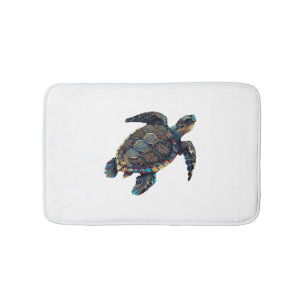 Geometric Turtle Colorful Abstract Rainbow Bath Mat