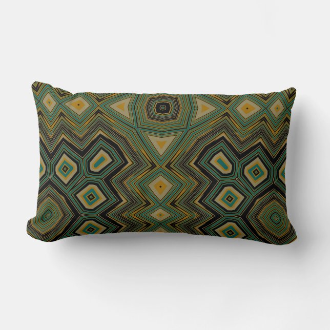 Geometric Turtle Lumbar Pillow (Front)
