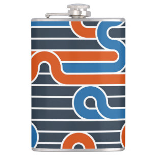 Geometric Twisted Lines Vintage Flask