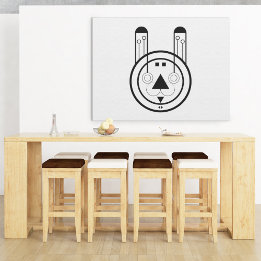Geometric Usagi Rabbit Zodiac Faux Canvas Print