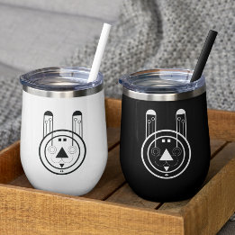 Geometric Usagi Rabbit Zodiac Thermal Wine Tumbler