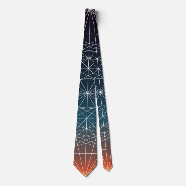 Geometric Vaporwave Sunset   Neck Tie (Front)