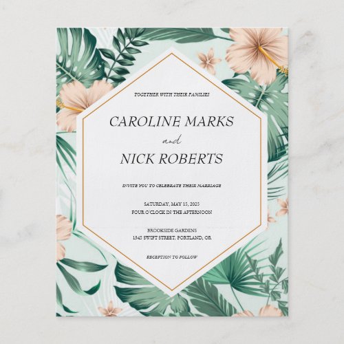 Geometric Vibrant Tropical Wedding Invitation  Flyer