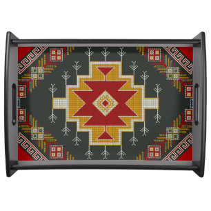 Geometric vintage classic colorful-fashion cute serving tray