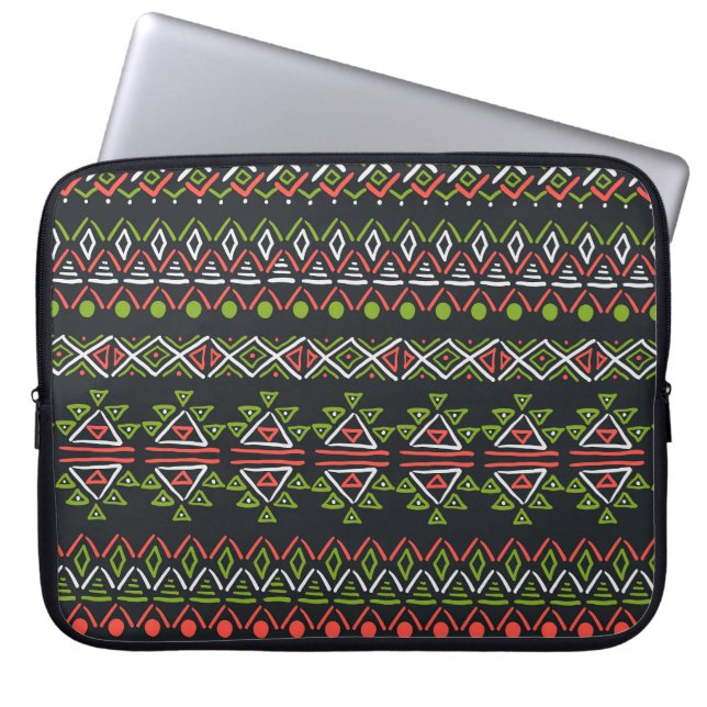 Geometric vintage: seamless patterns set. laptop sleeve (Front)