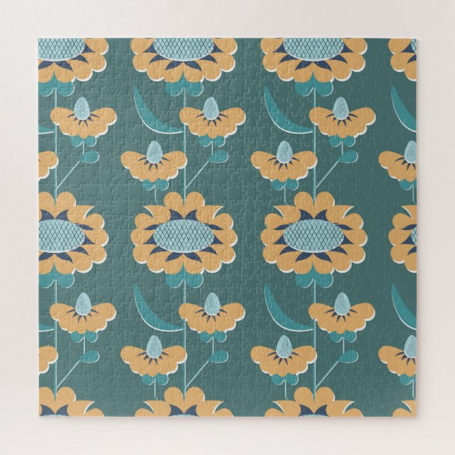 Geometric Vintage: Textile Nautical Motif Jigsaw Puzzle (Vertical)