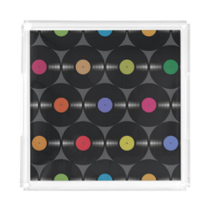 Geometric Vinyl: Simple Seamless Background. Acrylic Tray
