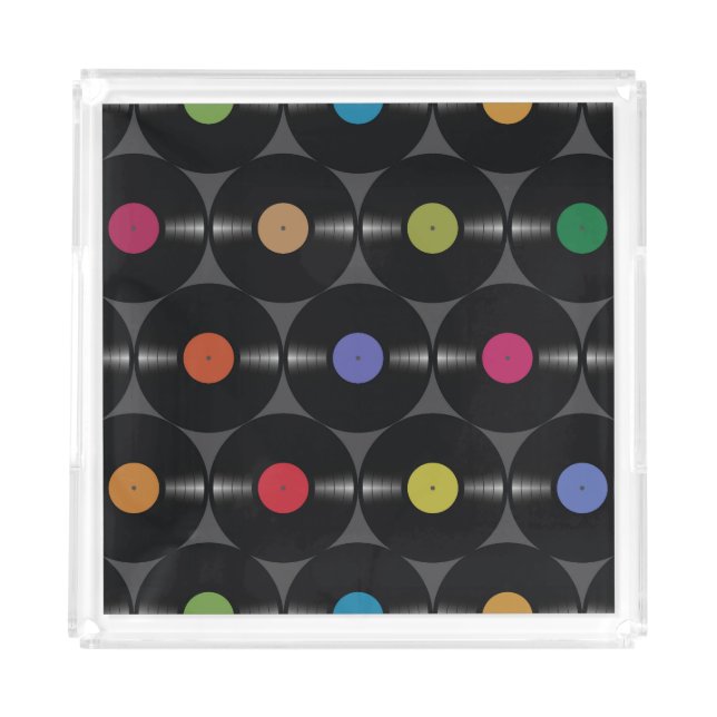 Geometric Vinyl: Simple Seamless Background. Acrylic Tray (Front)