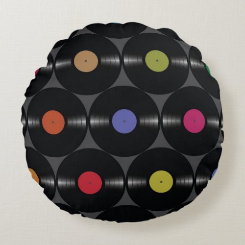 Geometric Vinyl Simple Seamless Background Round Pillow