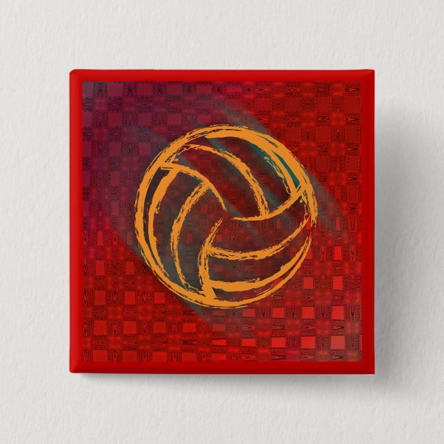 Geometric Volleyball Button (Front)