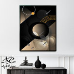 Geometric Wall Art, Minimalist Wall Deco Design,  Poster<br><div class="desc">Add a touch of modern elegance to your home with this stunning geometric art print. Against a backdrop of black and beige shades, spheres, circles, lines, arcs, and various other shapes combine to create a mesmerizing and dynamic composition. The bold, contemporary design is perfect for adding visual interest to any...</div>
