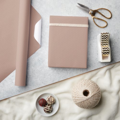 Geometric Warm Neutrals Brown Polka Dots Wrapping Paper