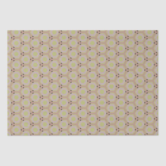 Geometric Warm Neutrals Honeycomb Craft Tissue Paper (Front)