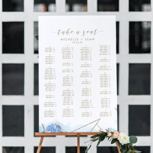 Geometric Watercolor Alphabetical Seating Chart Foam Board