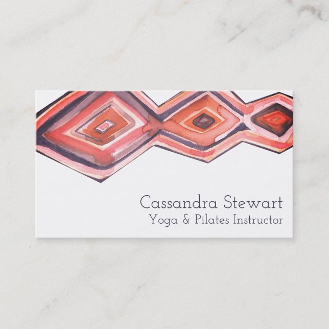 Geometric watercolor design sangria business card (Front)