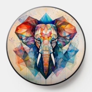 Geometric Watercolor Elephant PopSocket