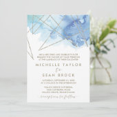 Geometric Watercolor Formal Wedding Invitation (Standing Front)