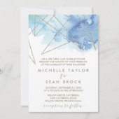Geometric Watercolor Formal Wedding Invitation (Front)