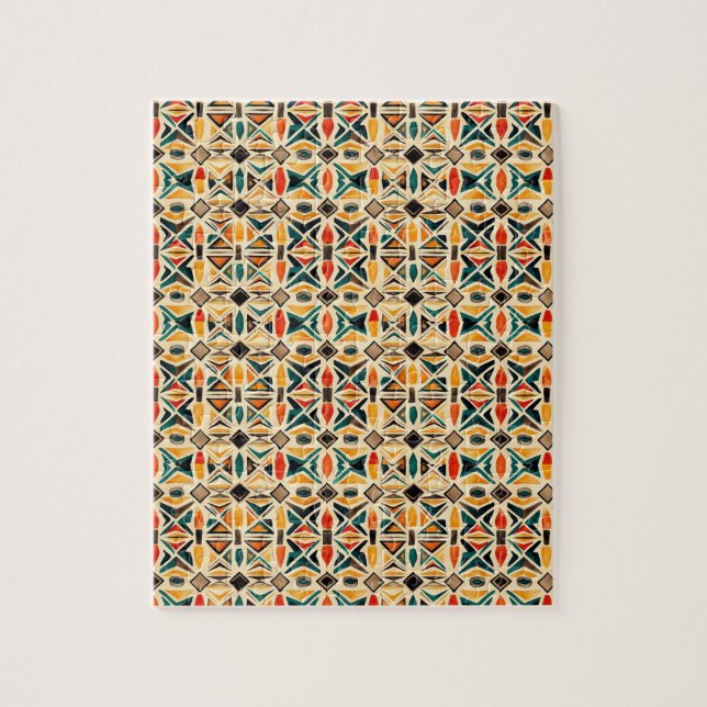 Geometric Watercolor Mosaic Jigsaw Puzzle (Vertical)