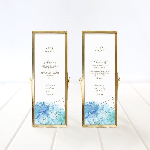 Geometric Watercolor Mr Mrs Photobooth Place Card