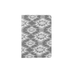 Geometric Watercolor Pattern Boho Gray Passport Holder