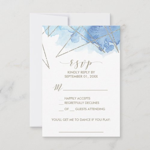 Geometric Watercolor Song Request RSVP Card
