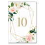 Geometric Watercolor Spring Blooms Table 10 Table Number