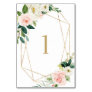 Geometric Watercolor Spring Blooms Table 1 Wedding Table Number