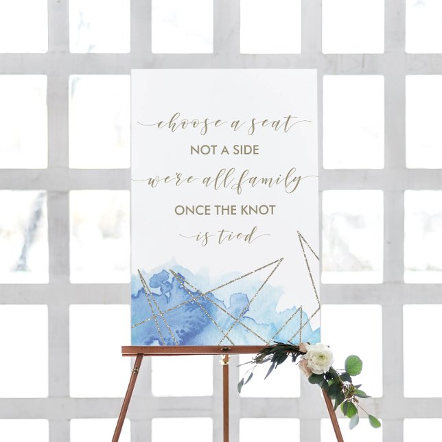 Geometric Watercolor Wedding Choose A Seat Foam Board (Creator Uploaded)