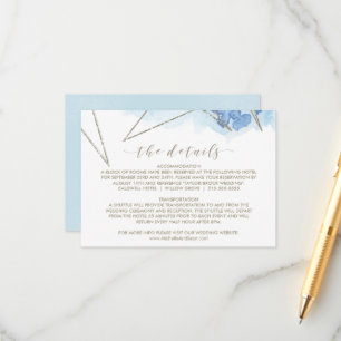 Geometric Watercolor Wedding Details Insert Card