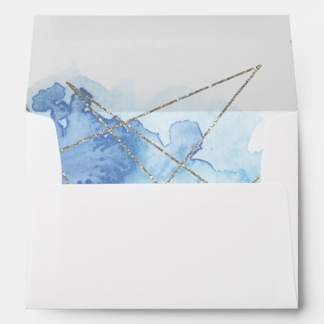 Geometric Watercolor Wedding Invitation Envelope (Back (Bottom))