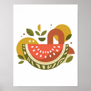 Geometric Watermelon  Poster
